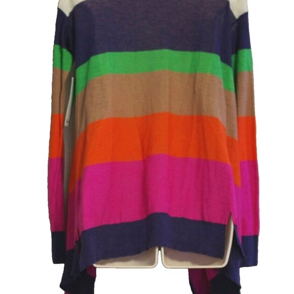 Splendid Cotton Linen Colorblock Open Asymmetrical Cardigan Size:S - Picture 4 of 5